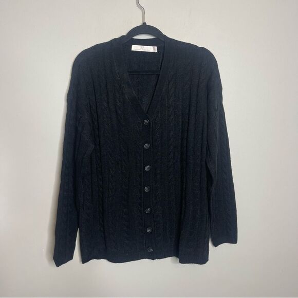 Rachel Parcell Black classic oversized black sweater cardigan NWOT XS - Picture 10 of 10